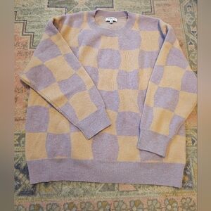 Lavender & Peach Chechered Sweater